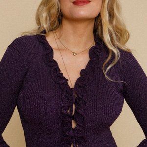 Rouje purple genene cardigan
